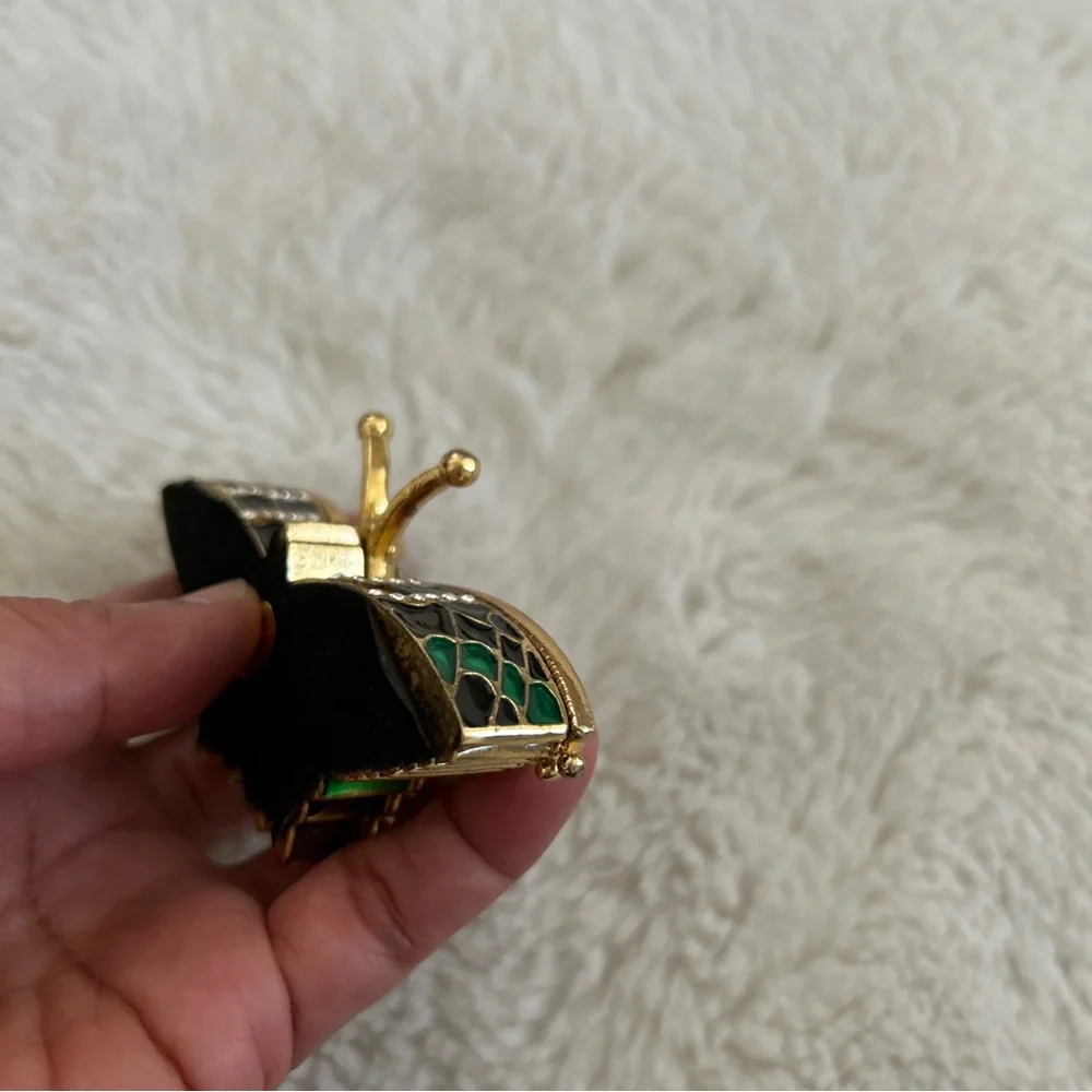 Vintage jeweled butterfly trinket box